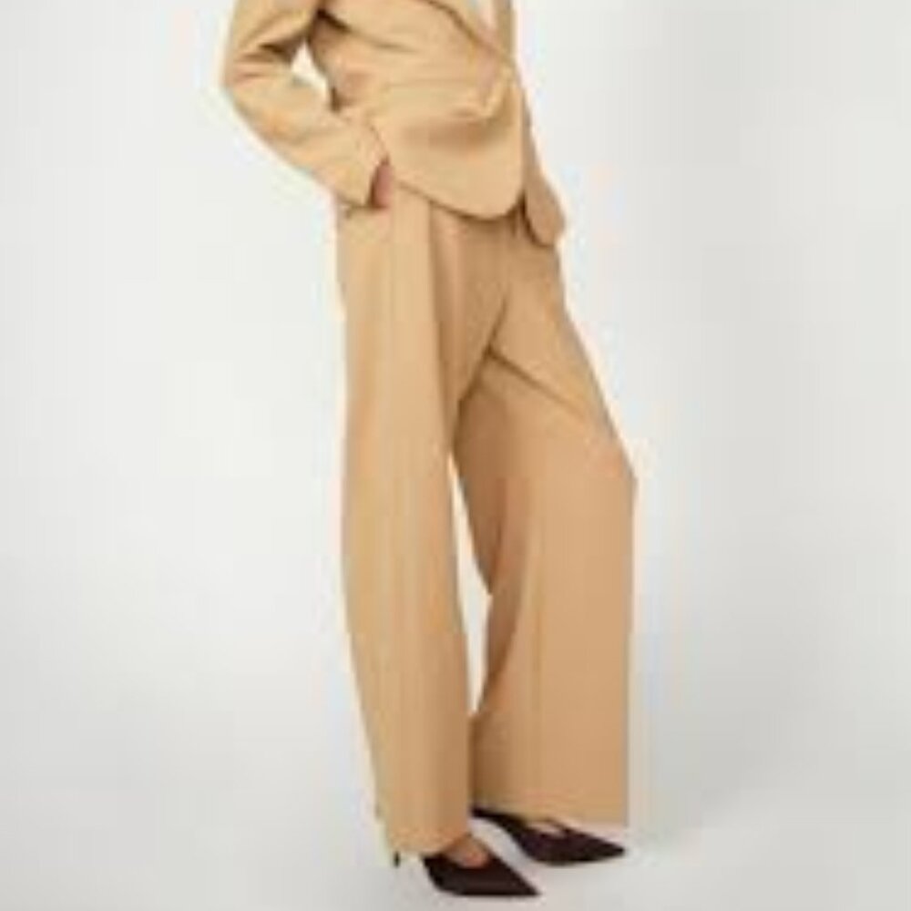 NWT Mos Mosh pull on wide leg  Pants in sand colour women's  size 42/10-12